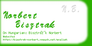 norbert bisztrak business card